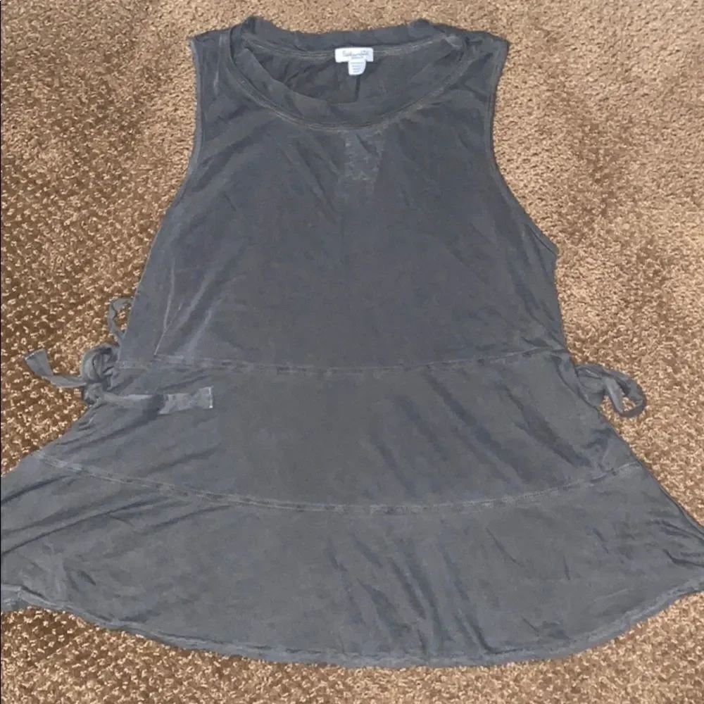 Spiritual Gangster Grey Flowy Tank with Side Bows